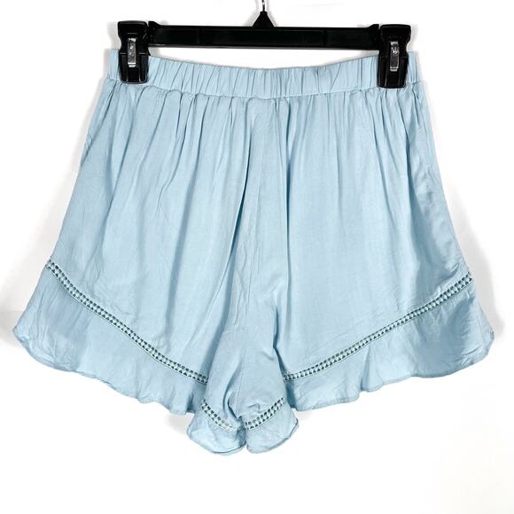 Superdown Tabitha Ruffle Shorts Set Light Blue 2 pc Bralette Sleeveless Sz XS - Picture 8 of 12